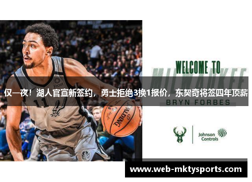 仅一夜！湖人官宣新签约，勇士拒绝3换1报价，东契奇将签四年顶薪